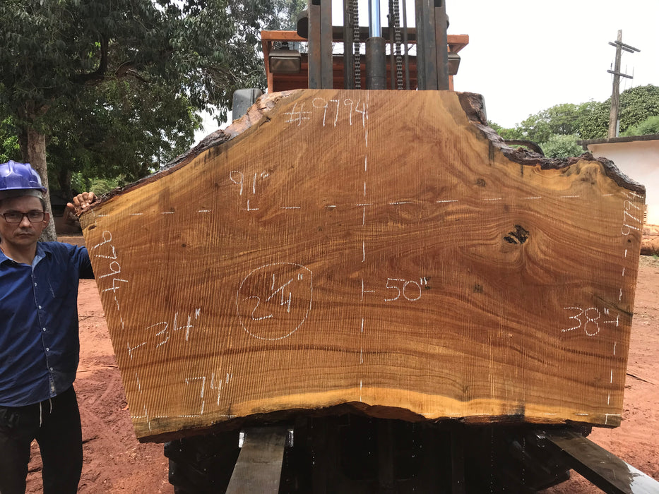 Pequiá  #9794- 2-1/4 x 34" to 50" x 74" to 91" FREE SHIPPING within the Contiguous US. freeshipping - Big Wood Slabs