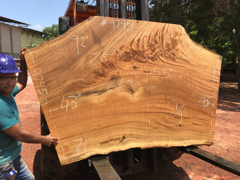 Pequiá  #9795- 2-1/4 x 43" to 55" x 71" to 92" FREE SHIPPING within the Contiguous US. freeshipping - Big Wood Slabs