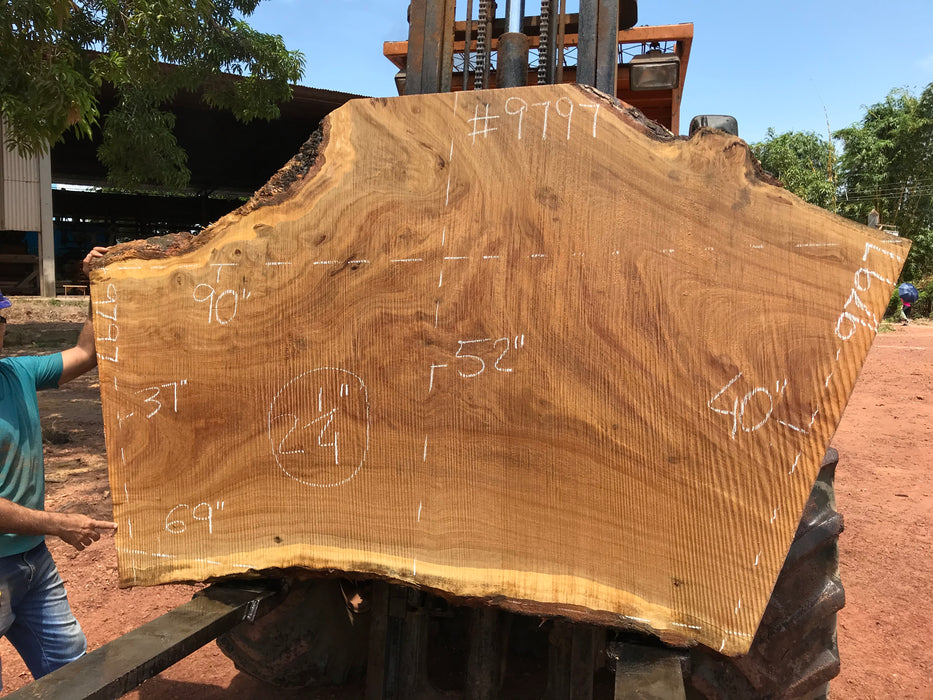 Pequiá  #9797- 2-1/4 x 37" to 52" x 69" to 90" FREE SHIPPING within the Contiguous US. freeshipping - Big Wood Slabs
