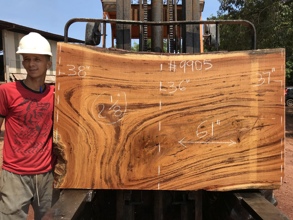 Angelim Pedra # 9905 - 2-1/8" x 36" to 38" x 61" FREE SHIPPING within the Contiguous US. freeshipping - Big Wood Slabs