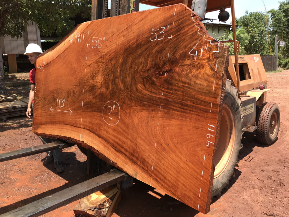 Jatoba-Brazilian Cherry – #9911 - 2″ x 42″ to 53″ x 113″ FREE SHIPPING within the Contiguous US. freeshipping - Big Wood Slabs