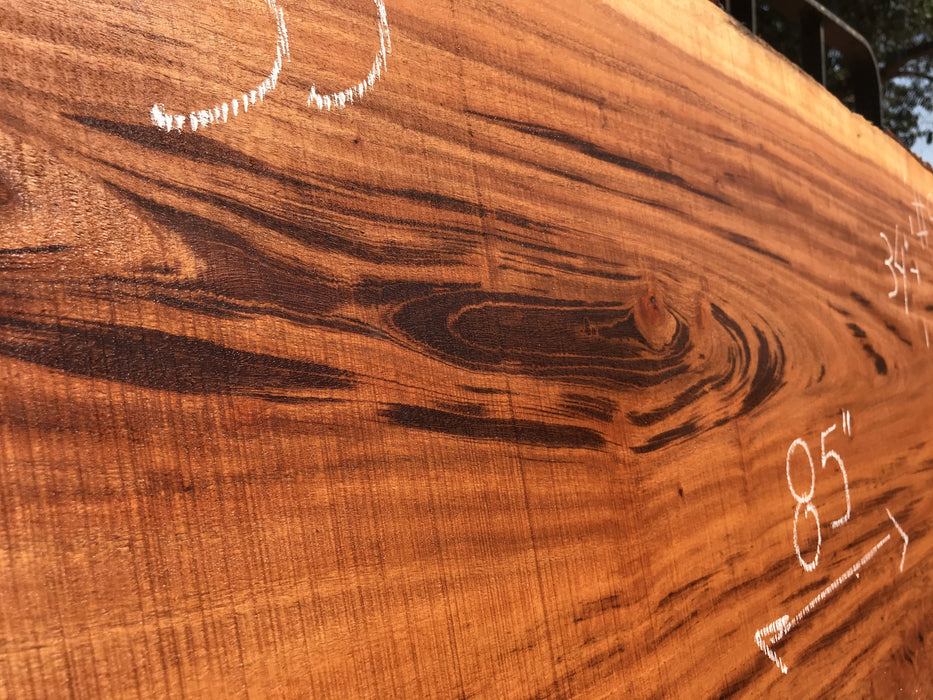 Goncalo Alves / Tigerwood #9920- 2-1/4" x 33" to 34" x 85" FREE SHIPPING within the Contiguous US. freeshipping - Big Wood Slabs