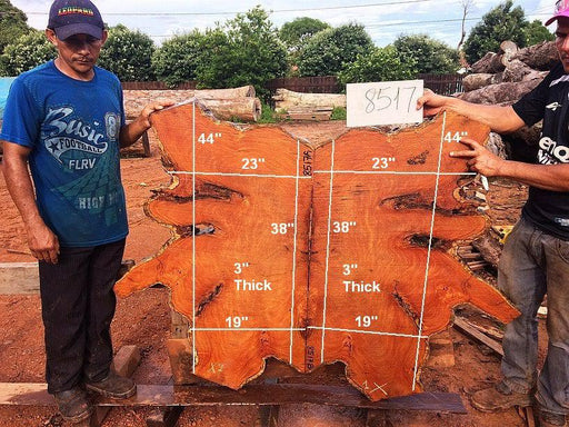 Garapa #8517- 3" x 19" to 23" x 44" FREE SHIPPING within the Contiguous US. freeshipping - Big Wood Slabs