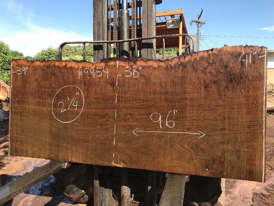 Ipe / Brazilian Walnut #9954 - 2-1/4" x 38" to 41" x 96" FREE SHIPPING within the Contiguous US. freeshipping - Big Wood Slabs