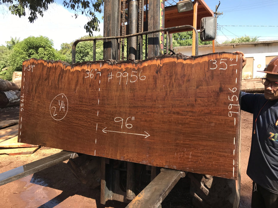 Ipe / Brazilian Walnut #9956 - 2-1/4" x 35" to 39" x 96" FREE SHIPPING within the Contiguous US. freeshipping - Big Wood Slabs