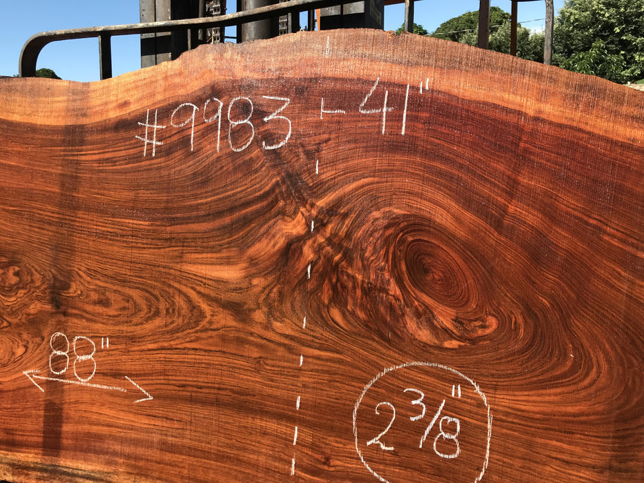 Jatoba / Brazilian #9983 – 2-3/8″ x 35″ to 44″ x 88″ FREE SHIPPING within the Contiguous US. freeshipping - Big Wood Slabs