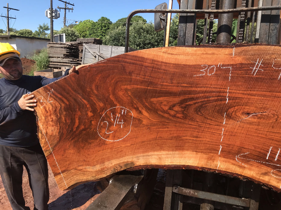 Jatoba / Brazilian #9989 – 2-1/4″ x 29″ to 32″ x  93" to 114" FREE SHIPPING within the Contiguous US. freeshipping - Big Wood Slabs