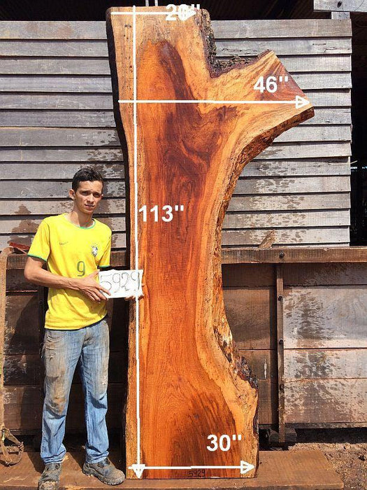 Jatoba / Brazilian Cherry #5929- 2-1/2" x 20" to 30" x 113" FREE SHIPPING within the Contiguous US. freeshipping - Big Wood Slabs