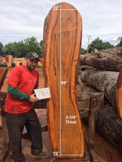 Angelim Pedra #7960 - 2-1/4" x 17" to 19" x 89" FREE SHIPPING within the Contiguous US. freeshipping - Big Wood Slabs