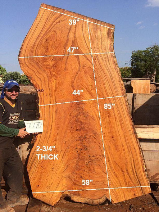 Angelim Pedra #7770 - 2-3/4" x 39" to 58" x 85" FREE SHIPPING within the Contiguous US. freeshipping - Big Wood Slabs