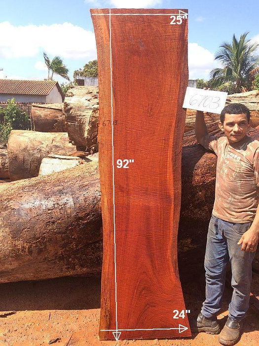 Jatoba / Brazilian Cherry #6703- 2-1/2" x 24" to 25" x 92" FREE SHIPPING within the Contiguous US. freeshipping - Big Wood Slabs