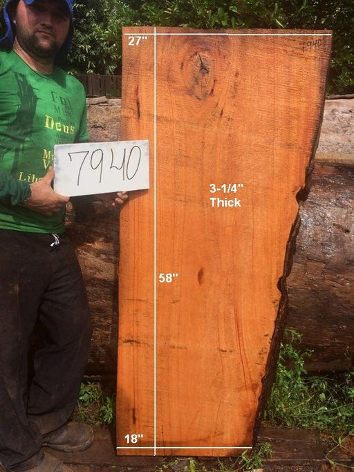 Curatinga Mahogany / Cedrorana #7940 - 3-1/4" x 18" to 27" x 58" FREE SHIPPING within the Contiguous US. freeshipping - Big Wood Slabs